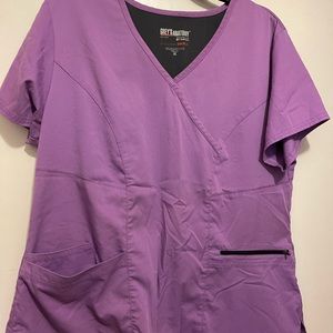 Grey’s Anatomy by Barco Spandex stretch scrub top-super cute lavender color
